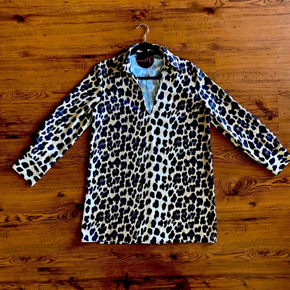 Leopard shirt dress